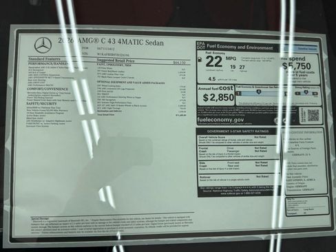 New 2026 Mercedes-Benz C 43 AMG 4MATIC Sedan image 33