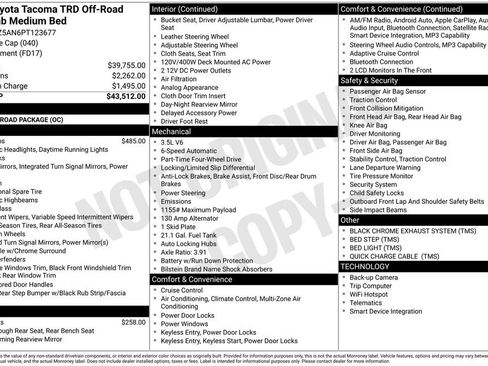 Certified 2023 Toyota Tacoma TRD Off-Road AWD/4WD image 41