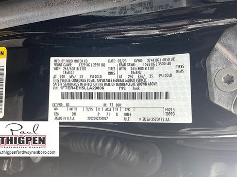 Certified 2020 Ford Ranger Lariat w/ Technology Package image 36