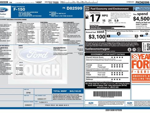 Used 2015 Ford F150 Lariat w/ Equipment Group 501A Mid image 2