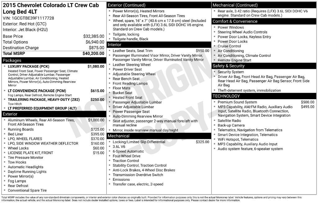 Used 2015 Chevrolet Colorado LT w/ Luxury Package AWD/4WD image 5