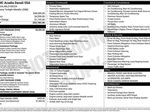 Used 2020 GMC Acadia Denali w/ Technology Package image 2