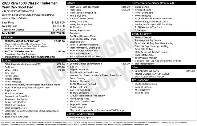 Used 2023 RAM 1500 Tradesman w/ Tradesman SXT Package AWD/4WD image 16