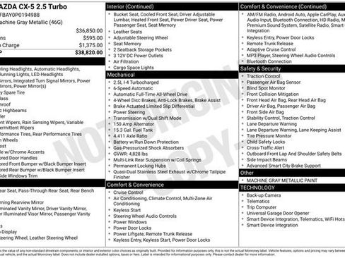 Certified 2023 MAZDA CX-5 AWD 2.5 Turbo image 6