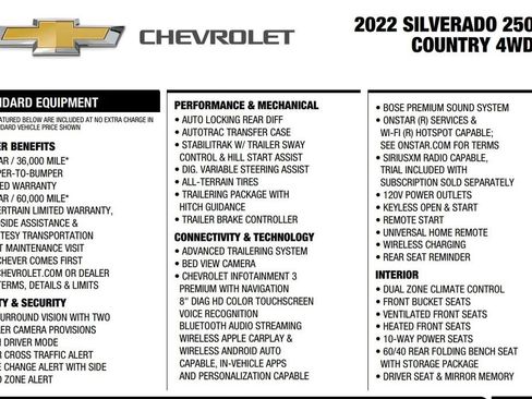 Used 2022 Chevrolet Silverado 2500 High Country w/ Safety Package II AWD/4WD image 17