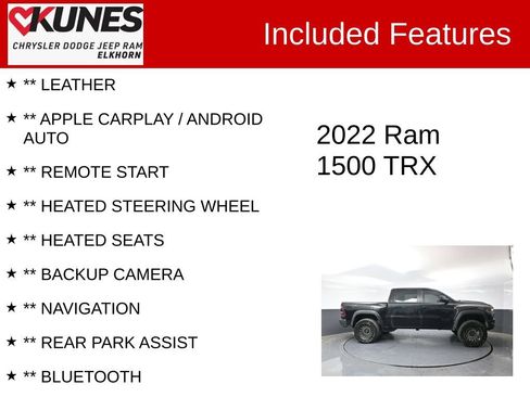 Used 2022 RAM 1500 TRX w/ TRX Level 1 Equipment Group AWD/4WD image 2