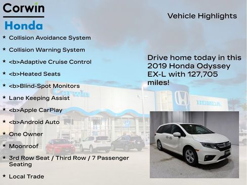 Used 2019 Honda Odyssey EX-L image 6