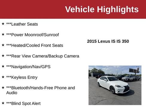 Used 2015 Lexus IS 350 AWD w/ F-Sport Package image 10