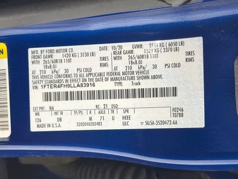 Used 2020 Ford Ranger Lariat AWD/4WD image 32