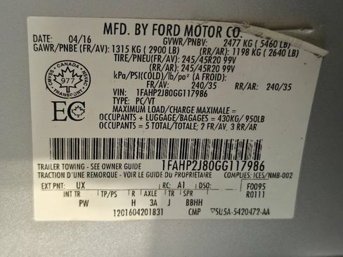 Used 2016 Ford Taurus Limited w/ Equipment Group 301A AWD/4WD image 59