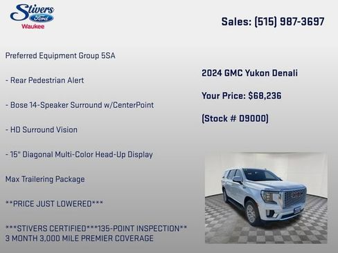 Used 2024 GMC Yukon Denali w/ LPO, Floor Liner Package AWD/4WD image 28