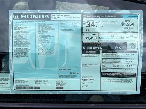 New 2026 Honda Civic Sport image 16