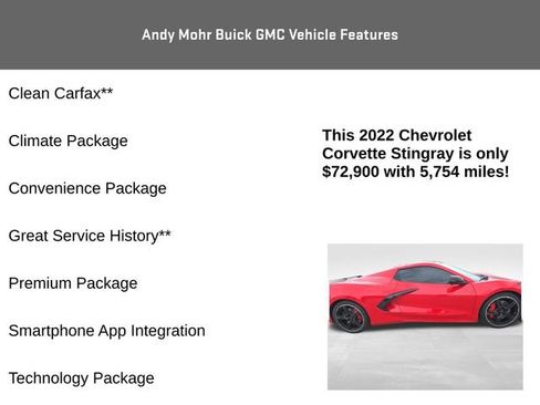 Used 2022 Chevrolet Corvette Stingray Premium Conv w/ Z51 Performance Package RWD image 8