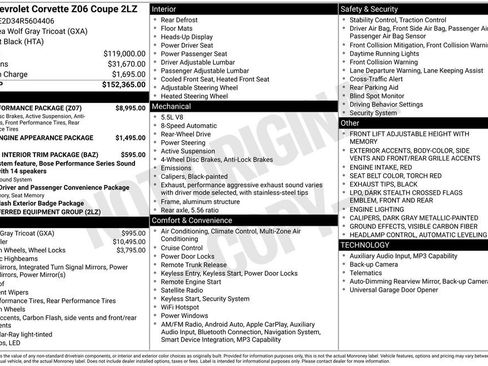 Used 2024 Chevrolet Corvette Z06 w/ Z07 Performance Package RWD image 6
