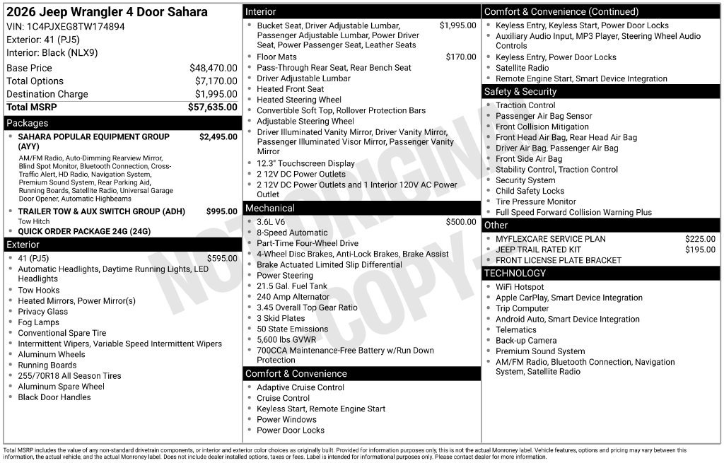 New 2026 Jeep Wrangler Unlimited Sahara AWD/4WD image 6
