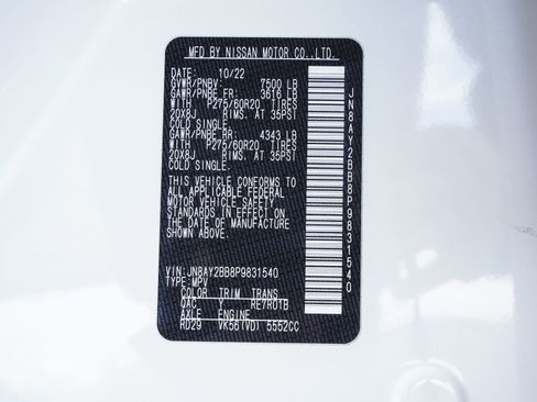 Used 2023 Nissan Armada SL w/ Midnight Edition Package image 14