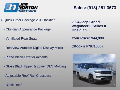 Used 2024 Jeep Grand Wagoneer L Series II w/ Quick Order Packagew 28T AWD/4WD image 8