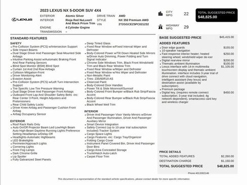 Used 2023 Lexus NX 350 AWD w/ Premium Package image 8