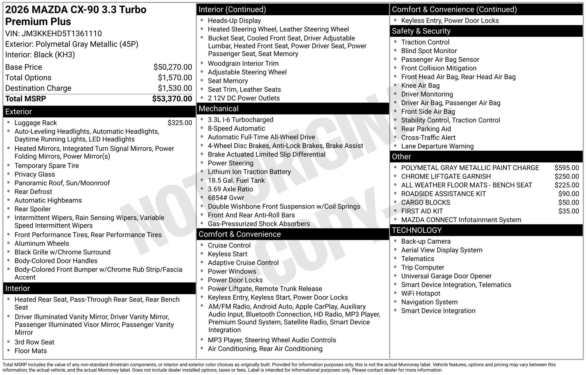 Certified 2026 MAZDA CX-90 3.3 Turbo w/ Premium Plus Pkg AWD/4WD image 46