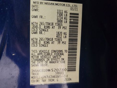 Used 2021 Nissan Titan SV w/ SV Convenience Package image 33