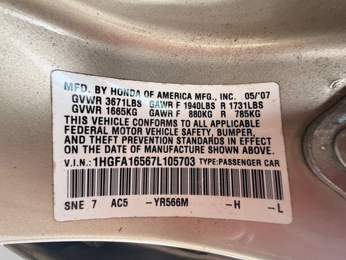 Used 2007 Honda Civic LX image 26