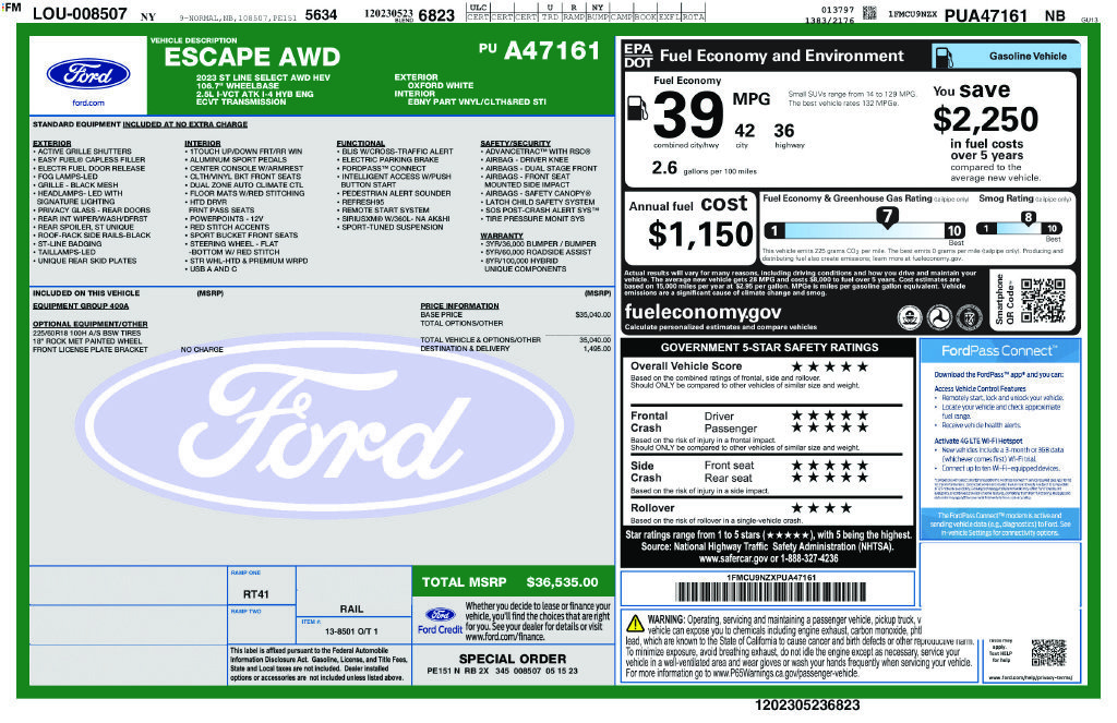 Used 2023 Ford Escape ST-Line Select AWD/4WD image 17