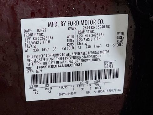 Used 2022 Ford Explorer XLT w/ Equipment Group 202A AWD/4WD image 30