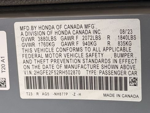 Certified 2024 Honda Civic Sport image 28