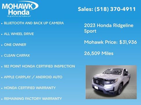 Certified 2023 Honda Ridgeline Sport image 8