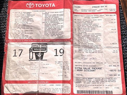 Used 2002 Toyota Tacoma 4x4 Xtracab V6 image 20