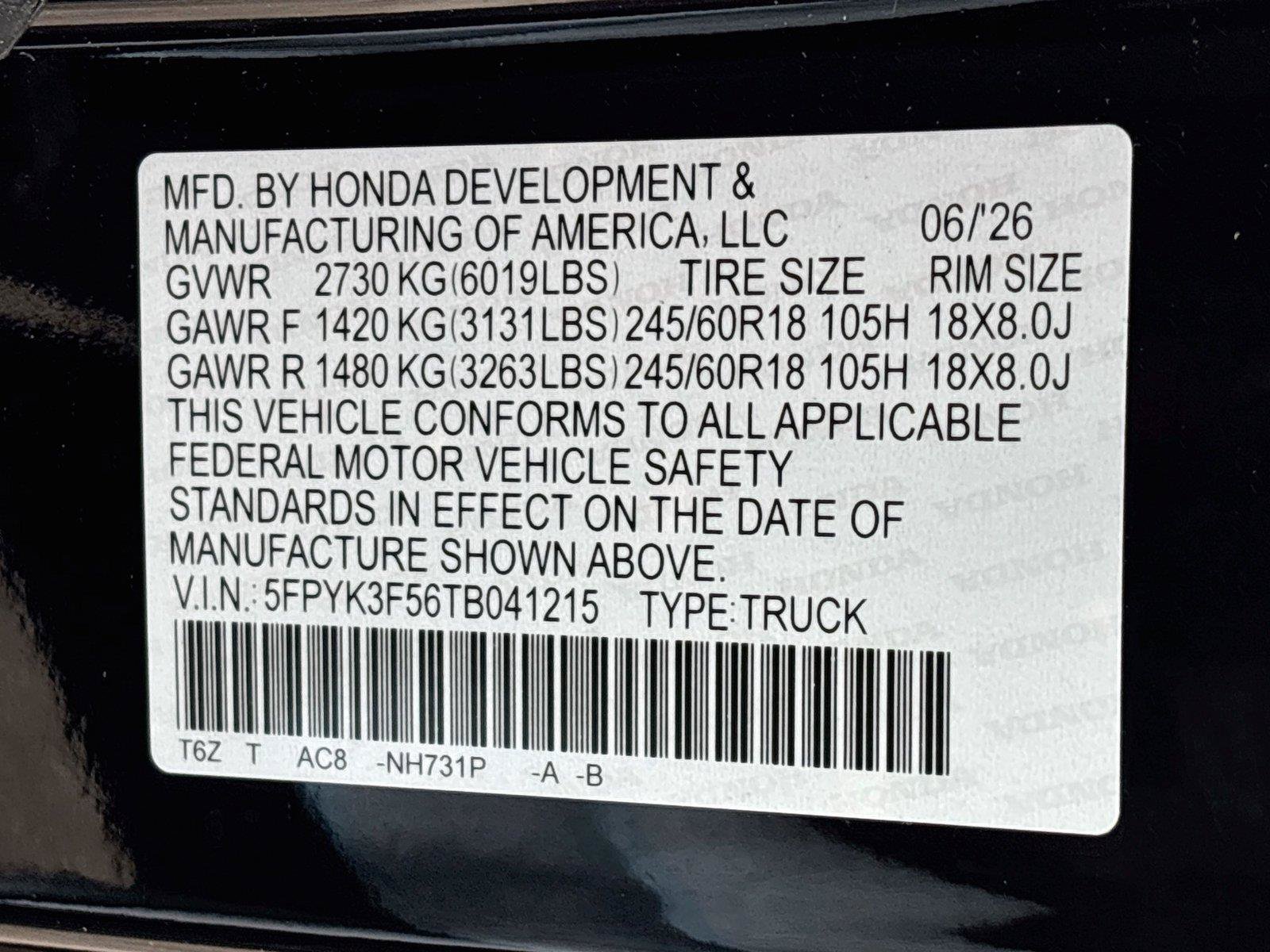 Certified 2026 Honda Ridgeline RTL image 37