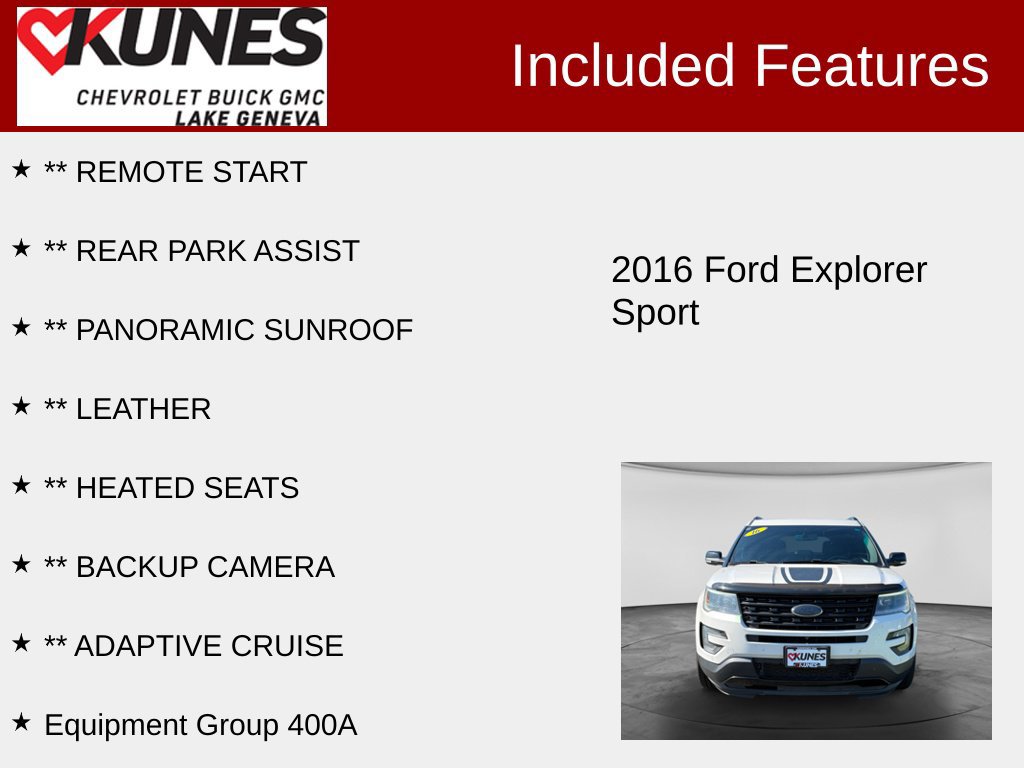 Used 2016 Ford Explorer Sport AWD/4WD image 2