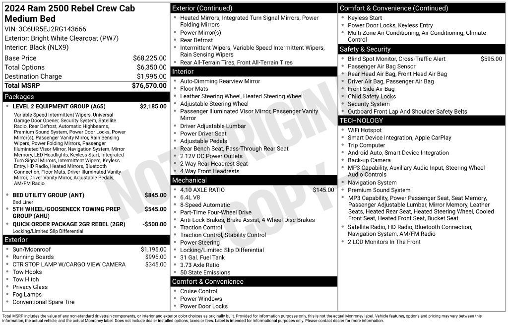 Used 2024 RAM 2500 Rebel w/ Level 2 Equipment Group AWD/4WD image 4