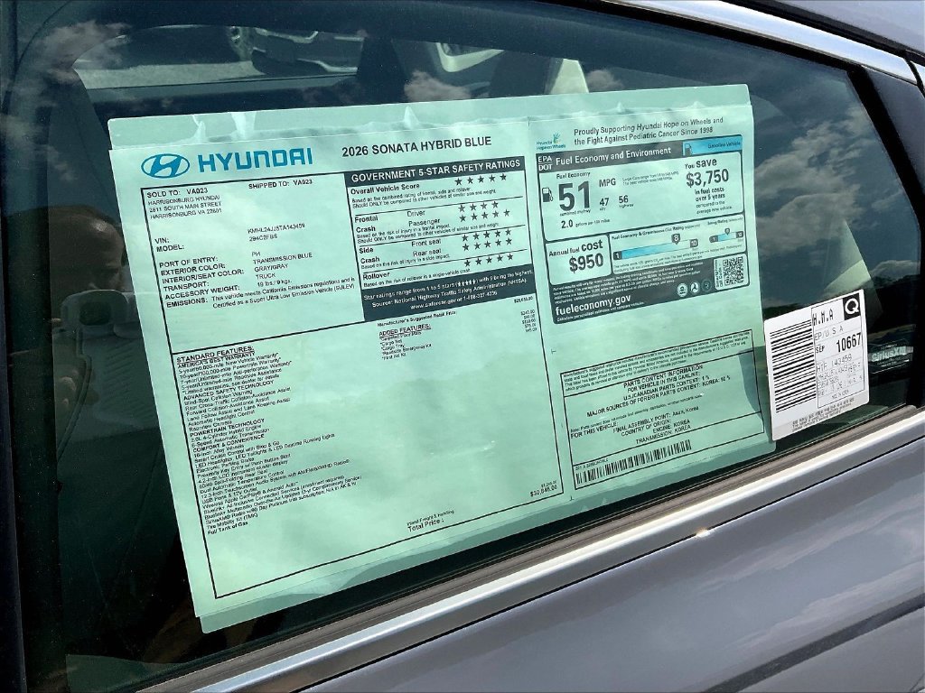 New 2026 Hyundai Sonata Blue FWD image 13
