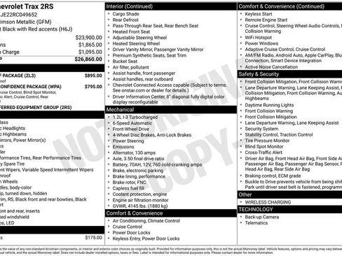 Used 2024 Chevrolet Trax RS w/ Sunroof Package image 10