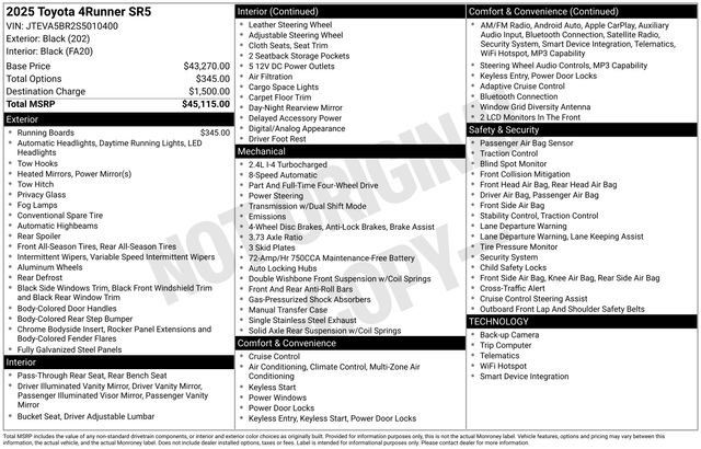 Used 2025 Toyota 4Runner SR5 AWD/4WD image 15