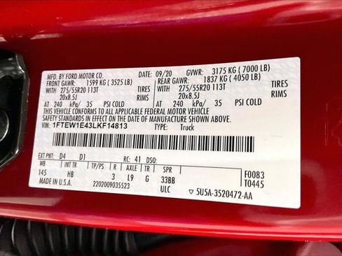 Used 2020 Ford F150 Lariat w/ Equipment Group 502A Luxury AWD/4WD image 44