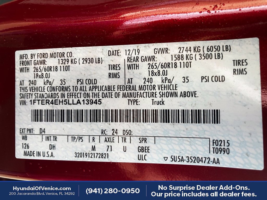 Used 2020 Ford Ranger Lariat RWD image 18