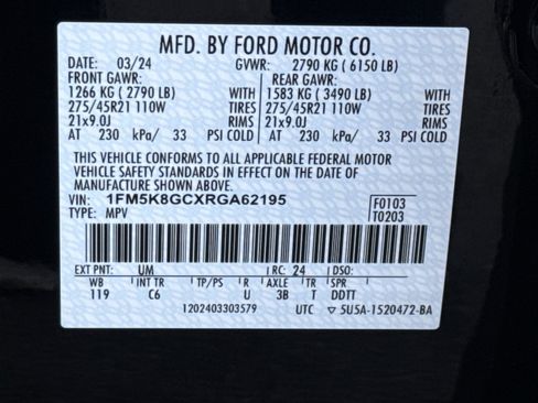 Used 2024 Ford Explorer ST w/ Equipment Group 401A AWD/4WD image 29