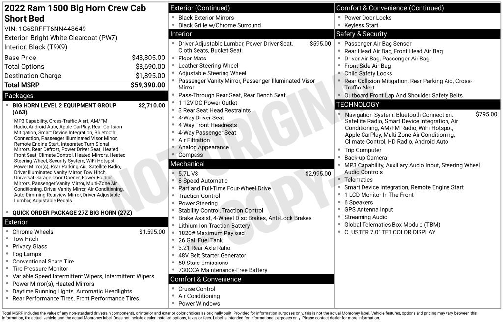 Used 2022 RAM 1500 Big Horn AWD/4WD image 43