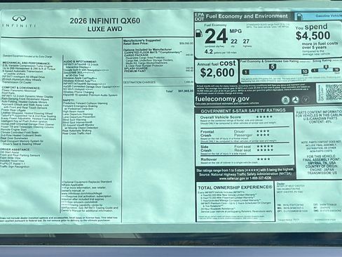 New 2026 INFINITI QX60 Luxe w/ Cargo Package image 13