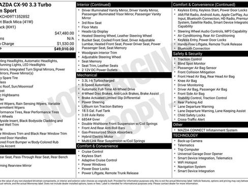 Certified 2026 MAZDA CX-90 3.3 Turbo w/ Premium Sport Pkg AWD/4WD image 37