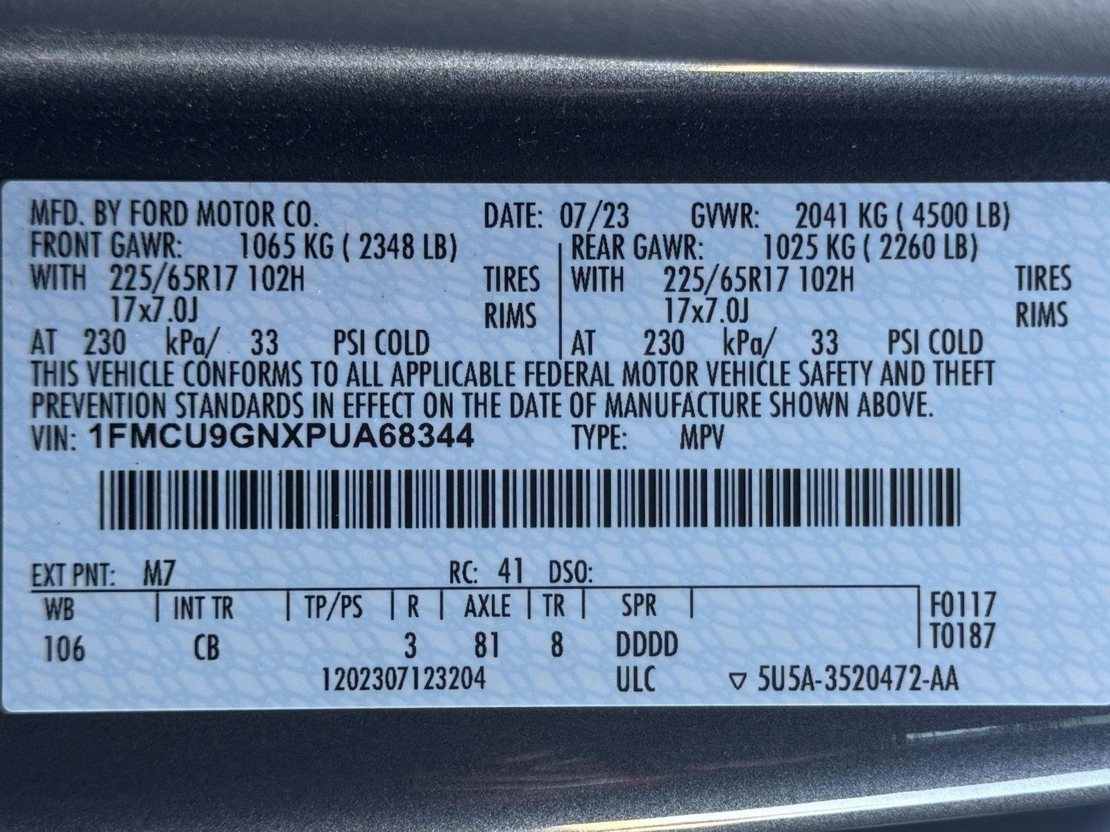 Used 2023 Ford Escape Active AWD/4WD image 44