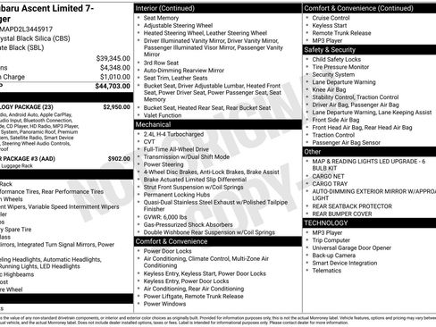 Used 2020 Subaru Ascent Limited w/ Technology Package image 16