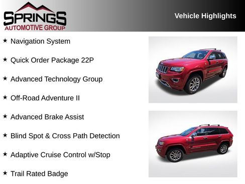 Used 2015 Jeep Grand Cherokee Overland w/ Advanced Technology Group AWD/4WD image 2