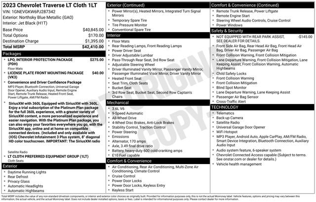 Certified 2023 Chevrolet Traverse LT AWD/4WD image 33