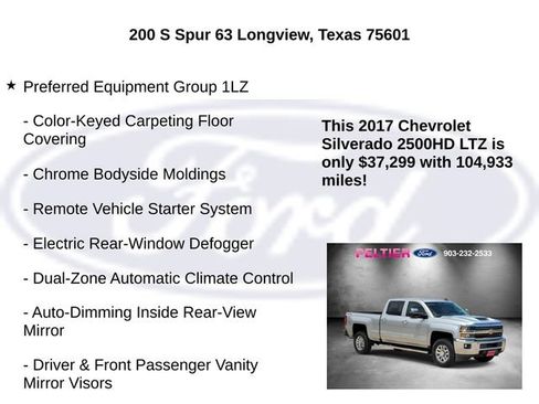 Used 2017 Chevrolet Silverado 2500 LTZ w/ Duramax Plus Package AWD/4WD image 10