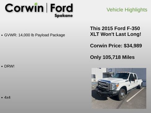 Used 2015 Ford F350 XLT AWD/4WD image 6