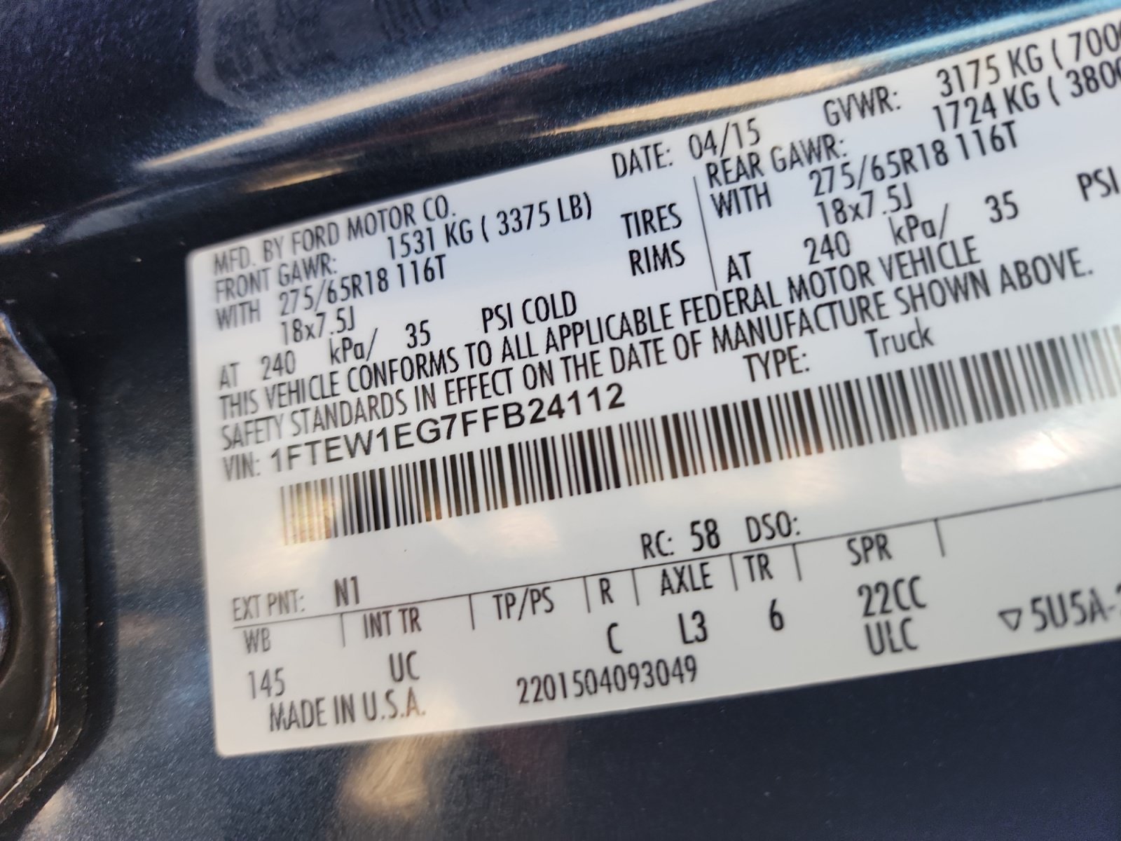 Used 2015 Ford F150 XLT w/ Equipment Group 302A Luxury AWD/4WD image 13
