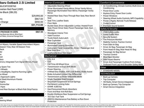 Used 2015 Subaru Outback 2.5i Limited w/ Popular Package #4 image 22